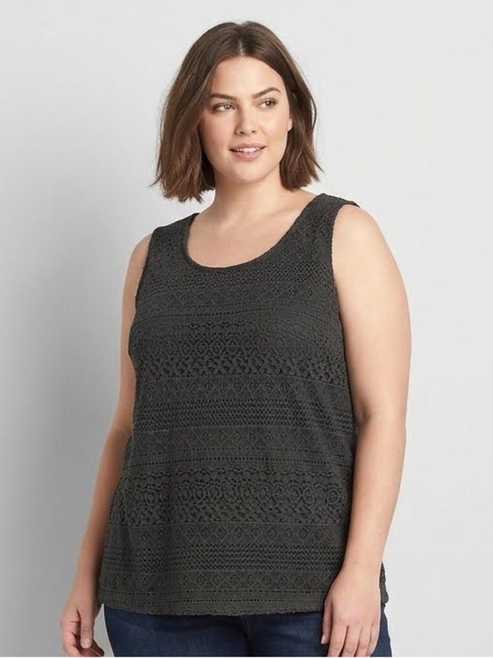 Croft & Barrow Sleeveless Lacy Overlay Top Size 2X NWT